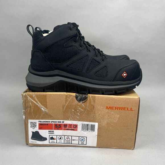 Merrell Other - Merrell Fullbench Speed Mid Boots Men's Size 5.5 Black Tactical Carbon Fiber Toe